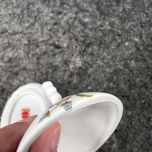 VTG Ardalt Bone China Oval Floral Butterfly Trinket Dish Handle Lid 3499 - Picture 11 of 11